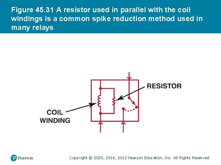 Figure 45. 31 A resistor used in parallel with the coil windings is a