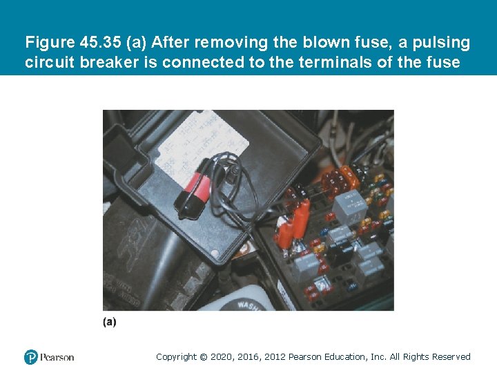 Figure 45. 35 (a) After removing the blown fuse, a pulsing circuit breaker is