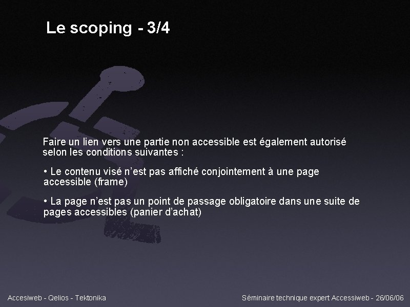 Le scoping - 3/4 Faire un lien vers une partie non accessible est également