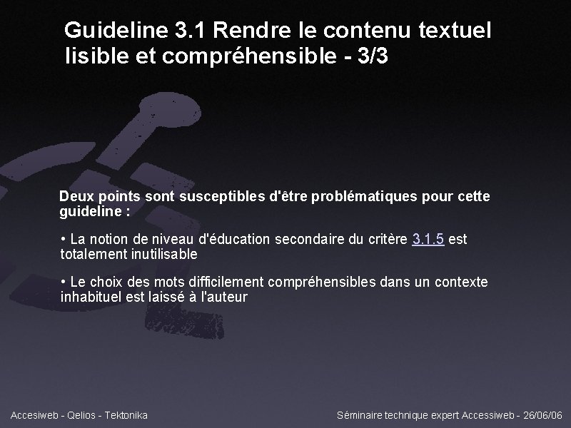 Guideline 3. 1 Rendre le contenu textuel lisible et compréhensible - 3/3 Deux points