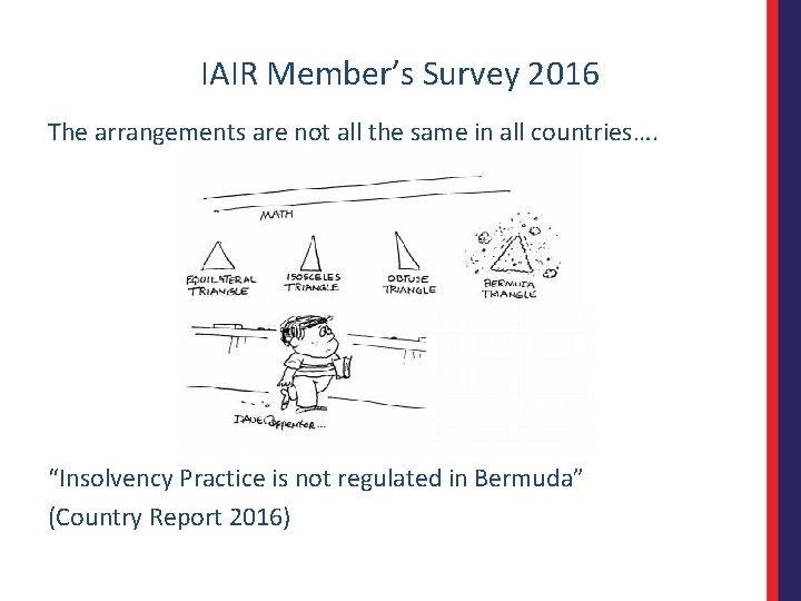 IAIR Member’s Survey 2016 The arrangements are not all the same in all countries….