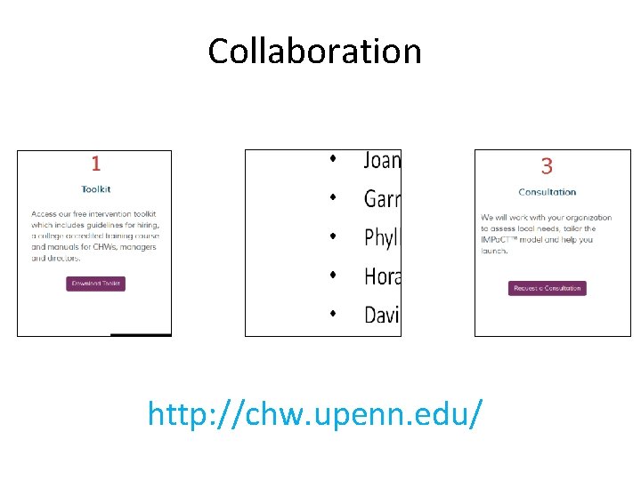 Collaboration http: //chw. upenn. edu/ 