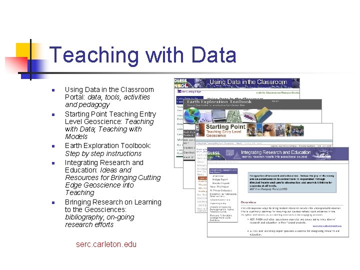 Teaching with Data n n n Using Data in the Classroom Portal: data, tools, Teaching with Data n n n Using Data in the Classroom Portal: data, tools,