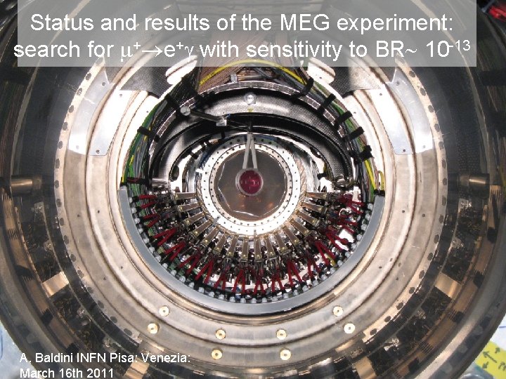 Status and results of the MEG experiment: search for + e+ with sensitivity to