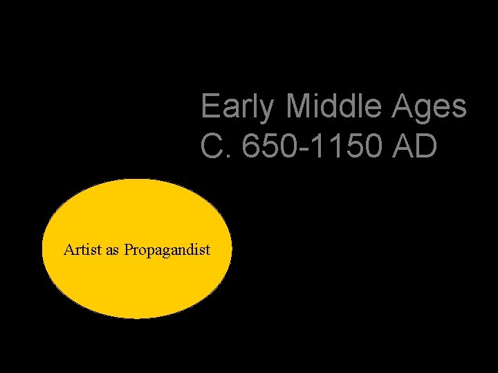 Early Middle Ages C. 650 -1150 AD Artist as Propagandist 