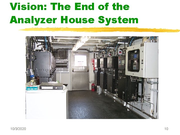 Vision: The End of the Analyzer House System 10/3/2020 10 