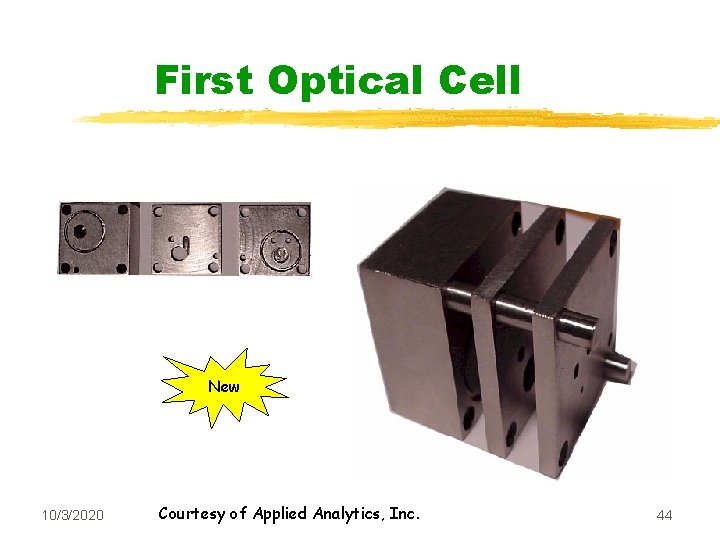 First Optical Cell New 10/3/2020 Courtesy of Applied Analytics, Inc. 44 