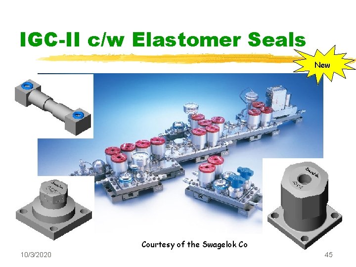 IGC-II c/w Elastomer Seals New Courtesy of the Swagelok Co 10/3/2020 45 