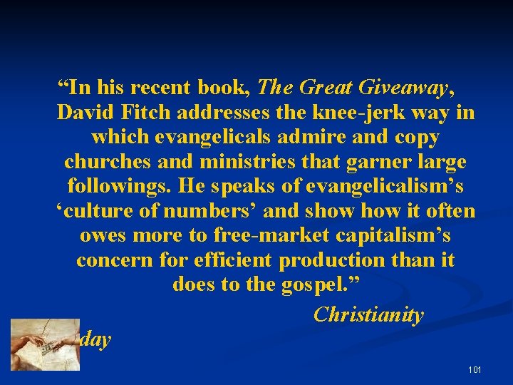 “In his recent book, The Great Giveaway, David Fitch addresses the knee-jerk way in