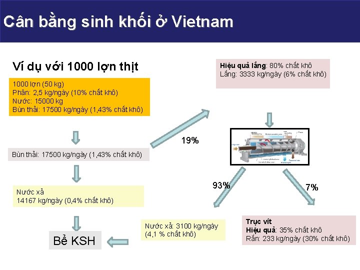 Cân bằng sinh khối ở Vietnam Gas use Ví dụ với 1000 lợn thịt