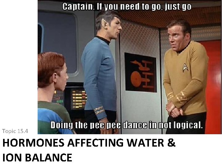 Topic 15. 4 HORMONES AFFECTING WATER & ION BALANCE Topic 15. 4 HORMONES AFFECTING WATER & ION BALANCE