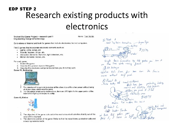 EDP STEP 2 Research existing products with electronics 