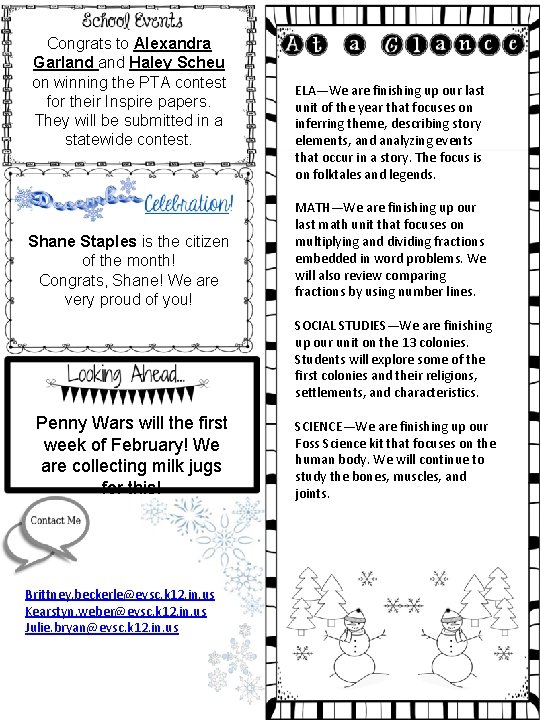 Congrats to Alexandra Garland Haley Scheu on winning the PTA contest for their Inspire