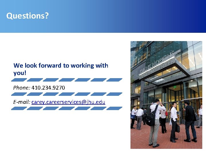Questions? We look forward to working with you! Phone: 410. 234. 9270 E-mail: carey. Questions? We look forward to working with you! Phone: 410. 234. 9270 E-mail: carey.