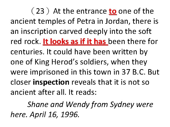 （23）At the entrance to one of the to ancient temples of Petra in Jordan,