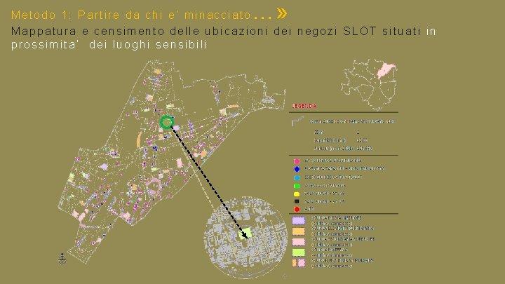 …» Metodo 1: Partire da chi e’ minacciato Mappatura e censimento delle ubicazioni dei