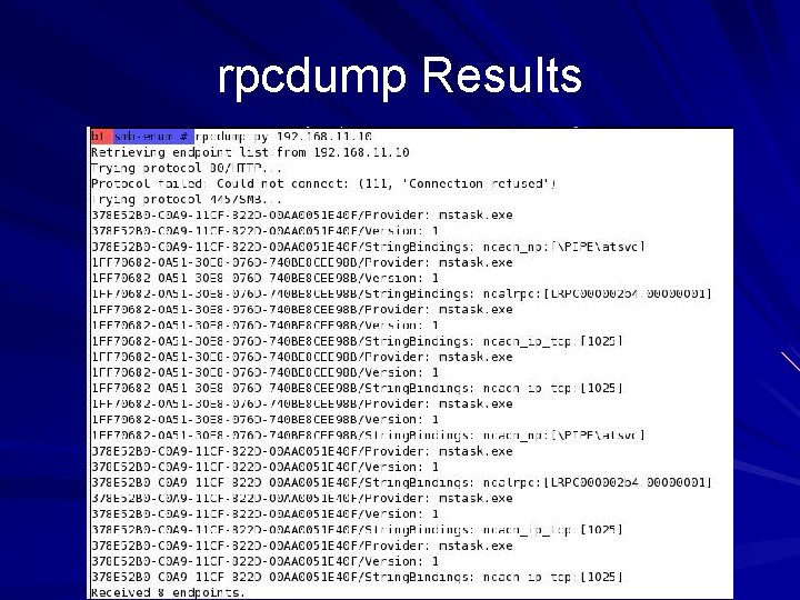 rpcdump Results 