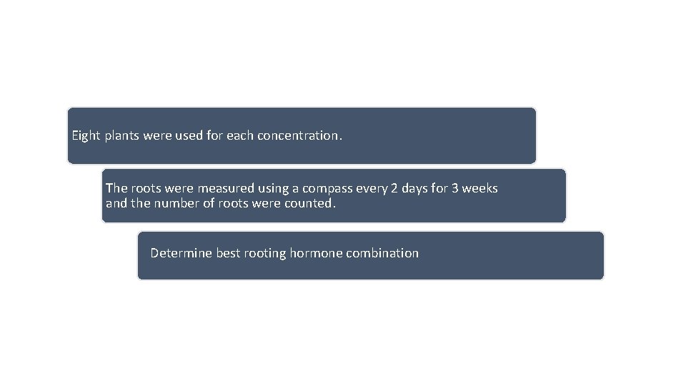 Eight plants were used for each concentration. The roots were measured using a compass