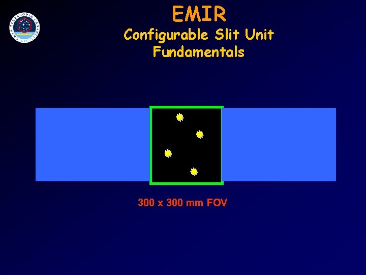 EMIR Configurable Slit Unit Fundamentals 300 x 300 mm FOV 
