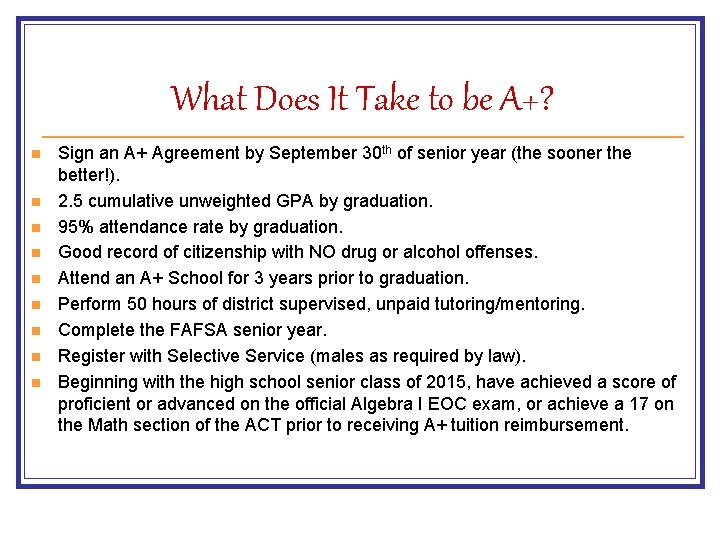 All About A Information about the program and