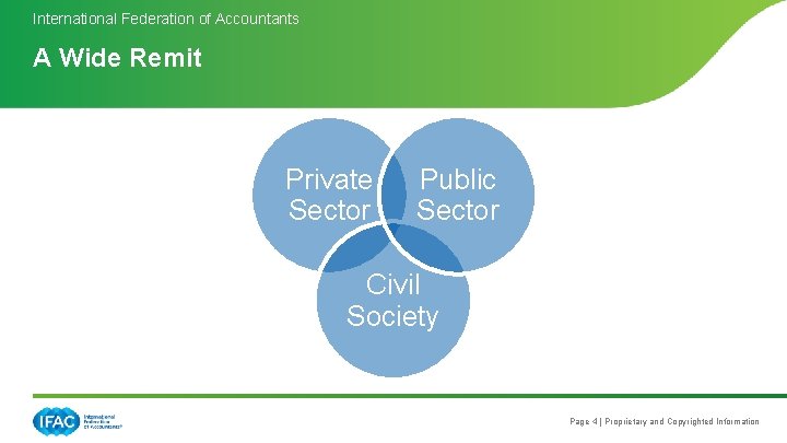 International Federation of Accountants A Wide Remit Private Sector Public Sector Civil Society Page