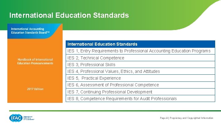 International Education Standards IES 1, Entry Requirements to Professional Accounting Education Programs IES 2,