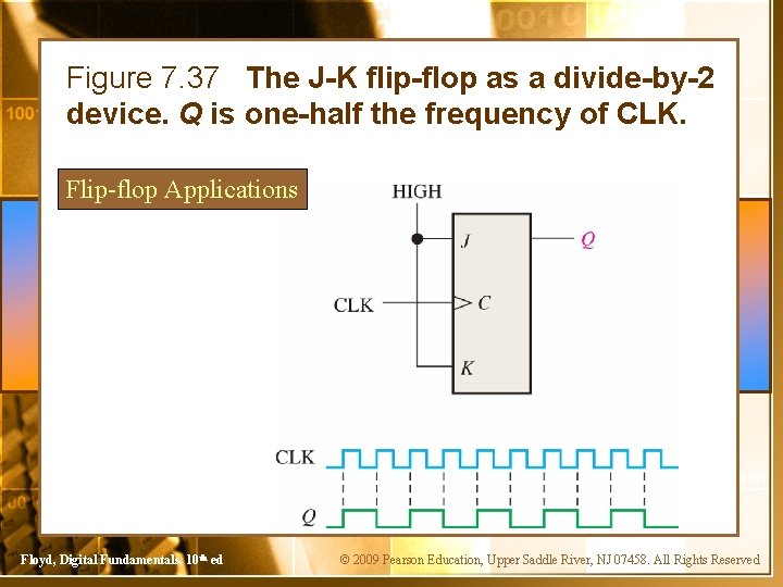 Figure 7. 37 The J-K flip-flop as a divide-by-2 device. Q is one-half the