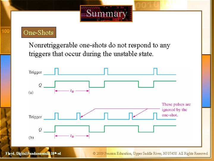 Summary One-Shots Nonretriggerable one-shots do not respond to any triggers that occur during the