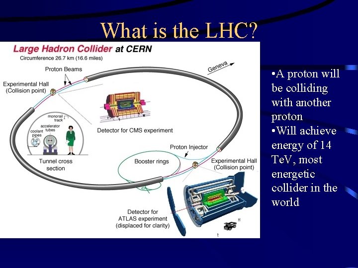 What is the LHC? • A proton will be colliding with another proton •