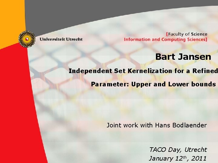 Bart Jansen Independent Set Kernelization for a Refined Parameter: Upper and Lower bounds Joint