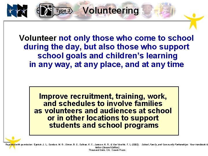 Type 3 Volunteering Volunteer not only those who come to school during the day,