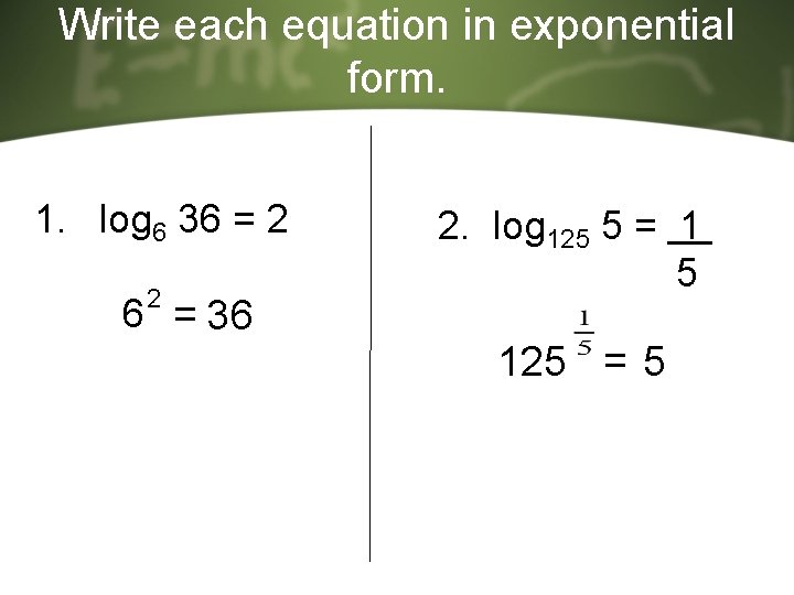 Logarithms An Introduction Check For Understanding 3103 3