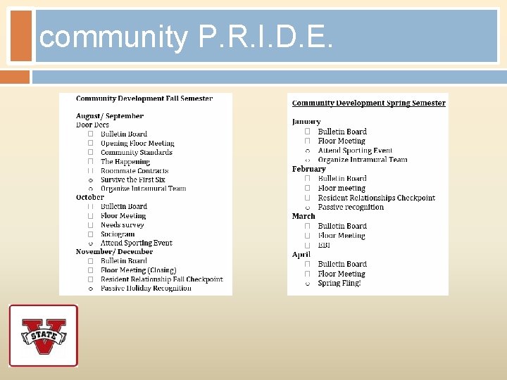 community P. R. I. D. E. 