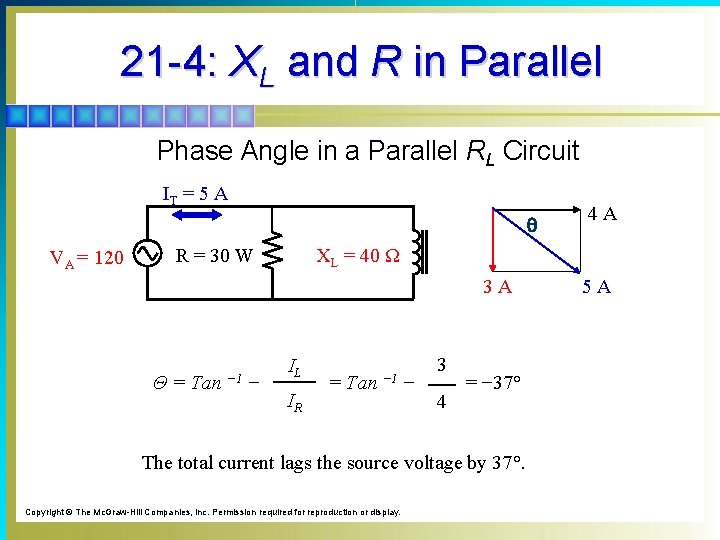 21 -4: XL and R in Parallel Phase Angle in a Parallel RL Circuit