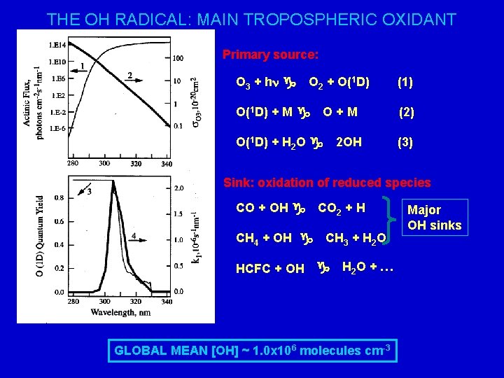 THE OH RADICAL: MAIN TROPOSPHERIC OXIDANT Primary source: O 3 + hn g O
