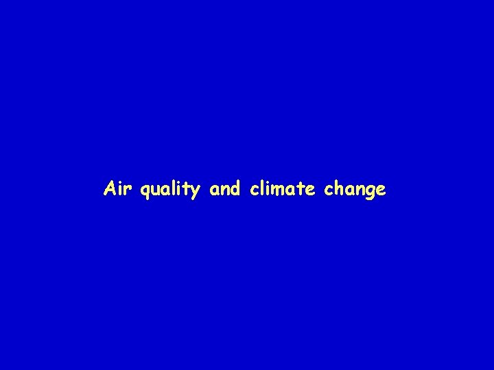 Air quality and climate change 