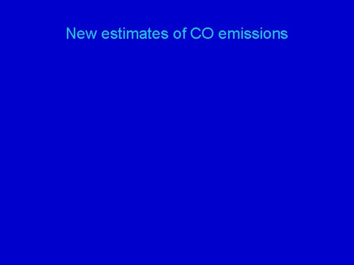 New estimates of CO emissions 