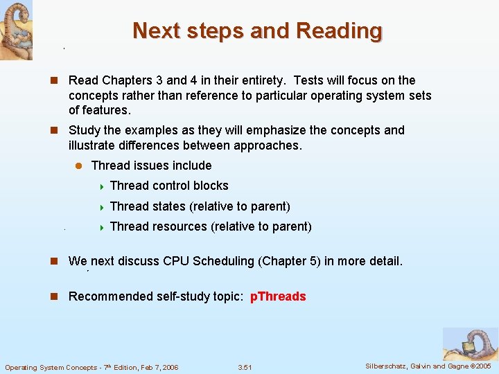 Next steps and Reading n Read Chapters 3 and 4 in their entirety. Tests