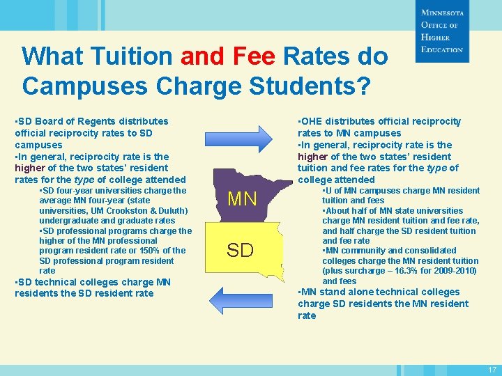What Tuition and Fee Rates do Campuses Charge Students? • SD Board of Regents