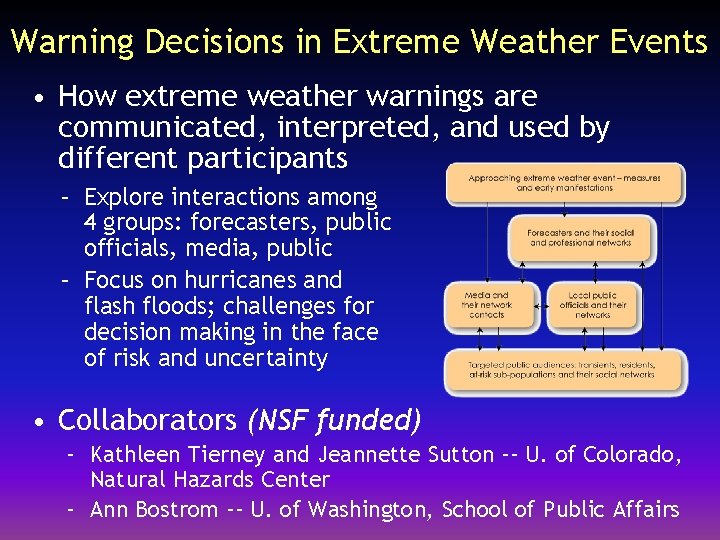 Warning Decisions in Extreme Weather Events • How extreme weather warnings are communicated, interpreted,