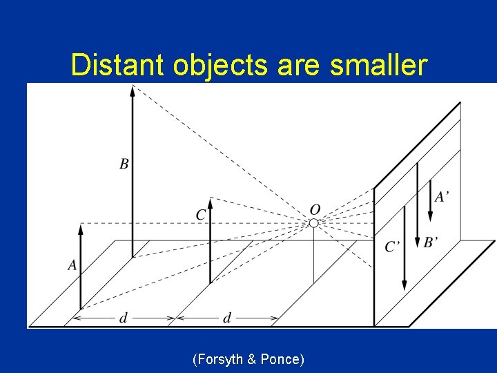 Distant objects are smaller (Forsyth & Ponce) 