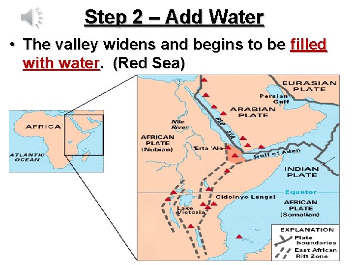 Step 2 – Add Water • The valley widens and begins to be filled