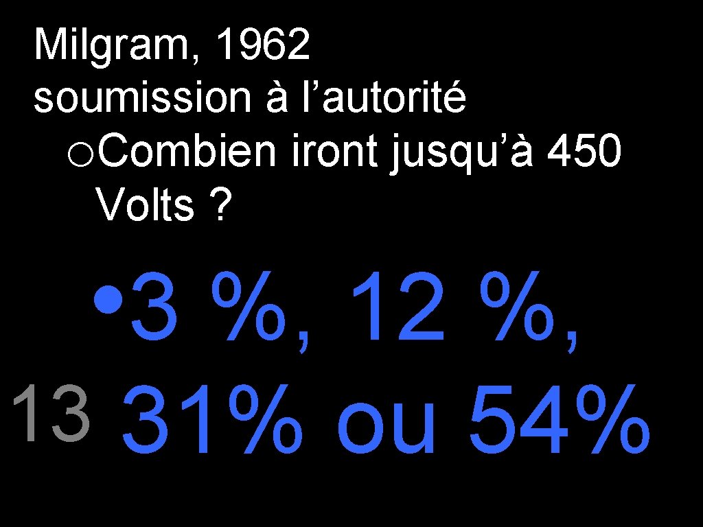 Milgram, 1962 soumission à l’autorité o. Combien iront jusqu’à 450 Volts ? • 3