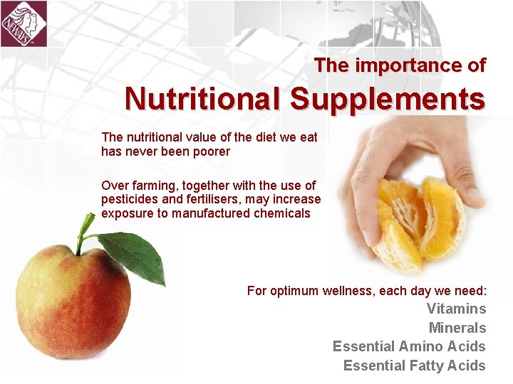 The importance of Nutritional Supplements The nutritional value of the diet we eat has