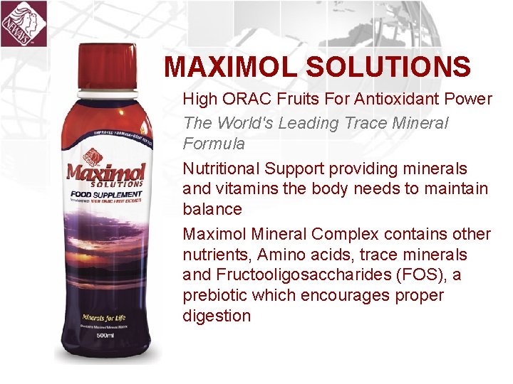 MAXIMOL SOLUTIONS High ORAC Fruits For Antioxidant Power The World's Leading Trace Mineral Formula