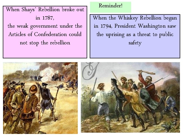 When Shays’ Rebellion broke out in 1787, the weak government under the Articles of When Shays’ Rebellion broke out in 1787, the weak government under the Articles of