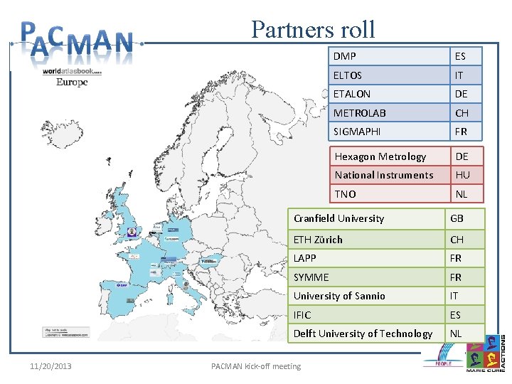 Partners roll 11/20/2013 DMP ES ELTOS IT ETALON DE METROLAB CH SIGMAPHI FR Hexagon