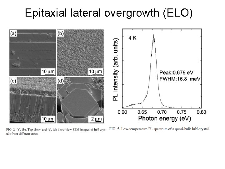Epitaxial lateral overgrowth (ELO) Epitaxial lateral overgrowth (ELO)