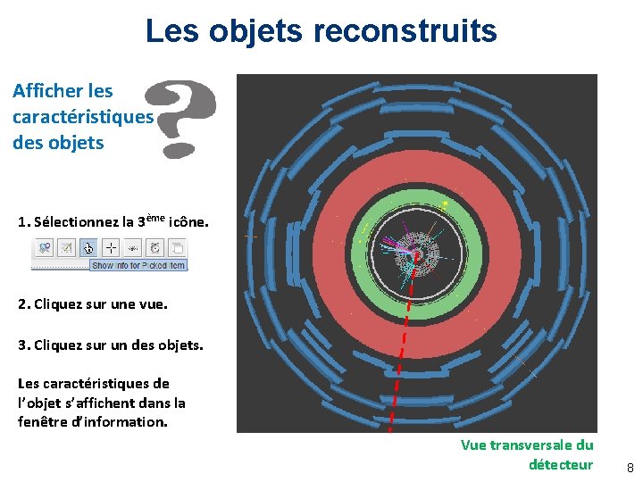 Les objets reconstruits Afficher les caractéristiques des objets 1. Sélectionnez la 3ème icône. 2.