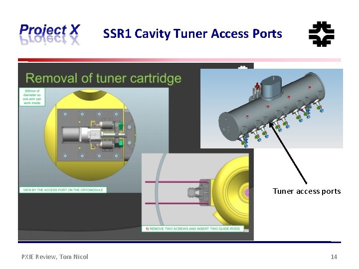 SSR 1 Cavity Tuner Access Ports Tuner access ports PXIE Review, Tom Nicol 14
